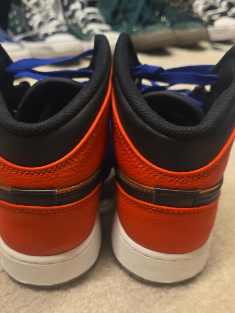 Jordan Kids High-Top Sneakers in Royal Blue, Black & Red